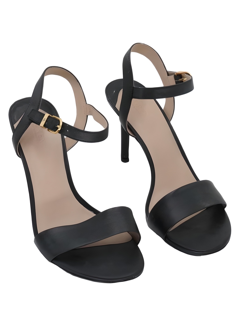 Lauren Ralph Lauren Gwen Black Leather Ankle Strap Dress Sandals Size 11M
